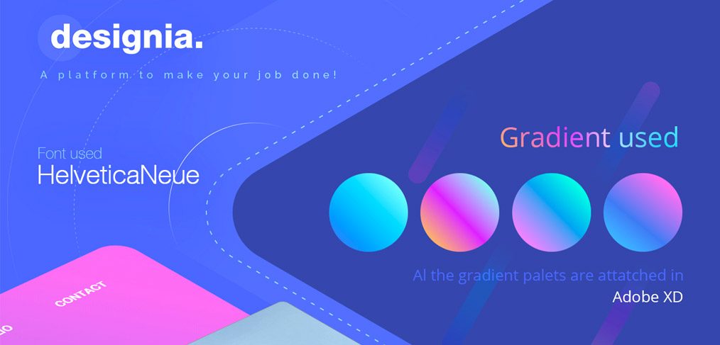 Designia Design Agency Adobe XD Landing Page Concept